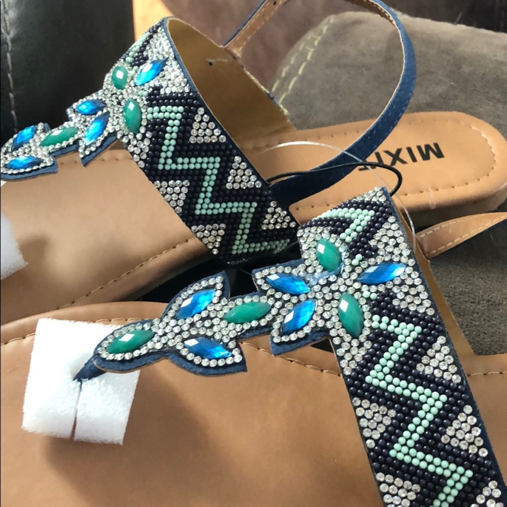 Beaded Rhinestone Sandals Last Pair - Picture 3 of 6